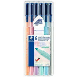 Staedtler Rotulador Triplus Color 323 C-Surtidos Pastel Estuche 6 Unidades, Punta 1.0 mm, Diseño Ergonómico, Tinta Base Agua Lavable