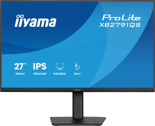 Iiyama ProLite XB2791QS-B1 Monitor 27" IPS 2560x1440 (QHD) 75Hz AMD FreeSync - Biseles Ultrafinos 4L, Altura Ajustable, VESA, 1ms, Altavoces, Negro