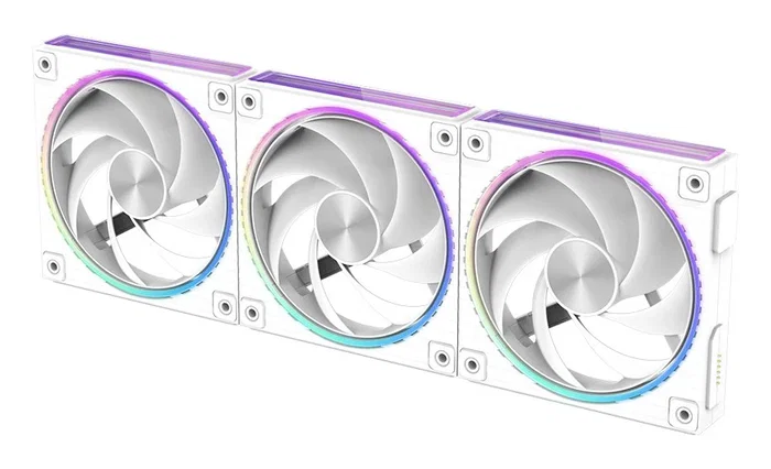 Zalman ZM-DF120 WHITE - Ventilador para PC de 120 mm ARGB Blanco, 2300 RPM, 34.5 dB, Rodamiento de Bolas, 4 Pines