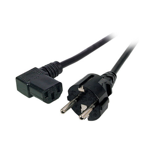 EFB Elektronik Cable de alimentación Schuko 180° a C13 90° de 5 m, negro EFB Elektronik Cable de alimentación Schuko 180° a C13 90° de 5 m, negro