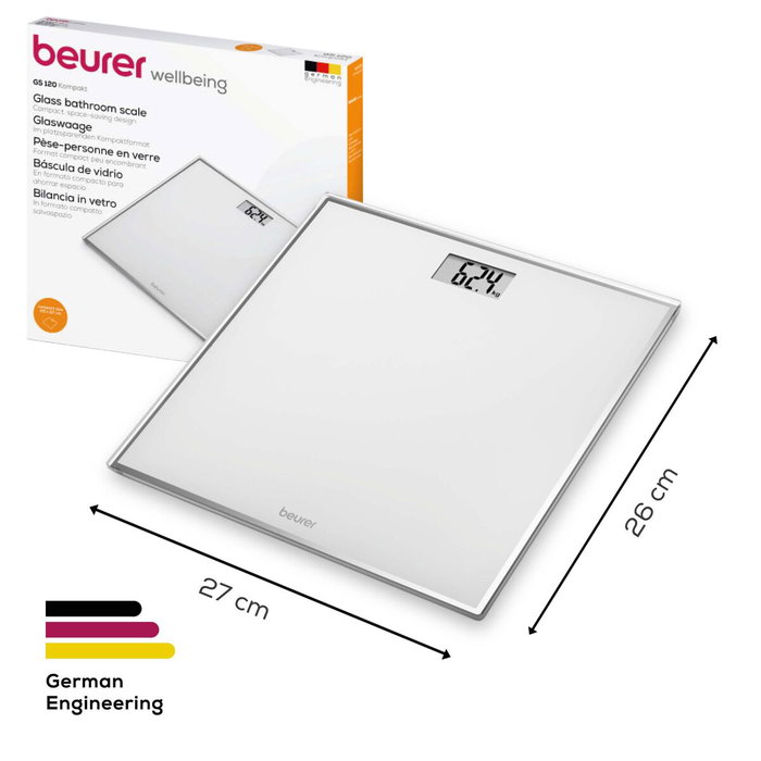 Beurer GS-120 KOMPAKT Báscula de Vidrio Digital