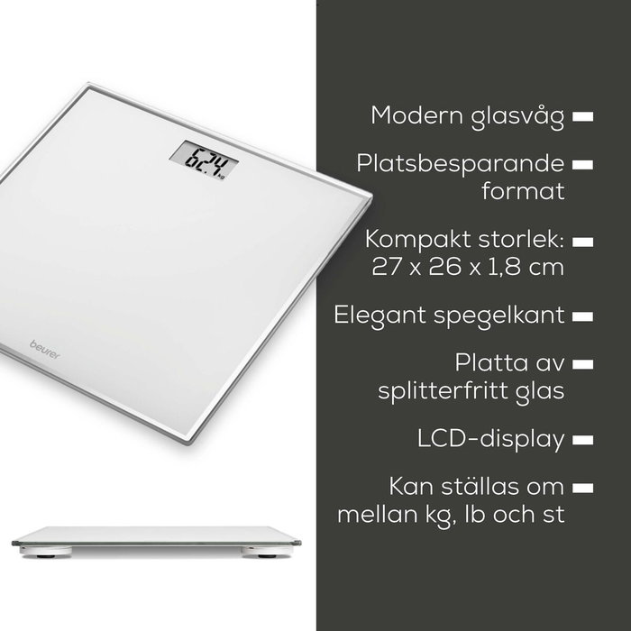 Beurer GS-120 KOMPAKT Báscula de Vidrio Digital