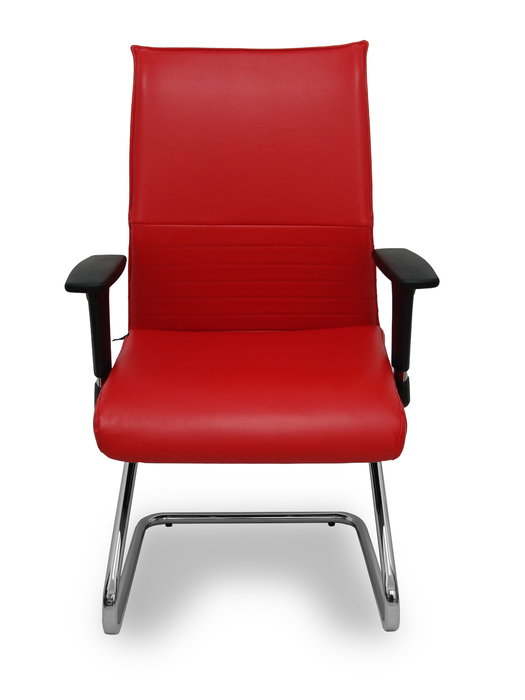 Silla Albacete confidente tapizada con Similpiel color Rojo. Brazos 1D y No aplica Silla Albacete confidente tapizada con Similpiel color Rojo. Brazos 1D y No aplica