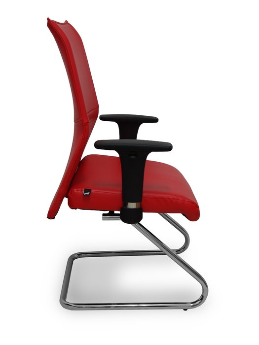 Silla Albacete confidente tapizada con Similpiel color Rojo. Brazos 1D y No aplica Silla Albacete confidente tapizada con Similpiel color Rojo. Brazos 1D y No aplica