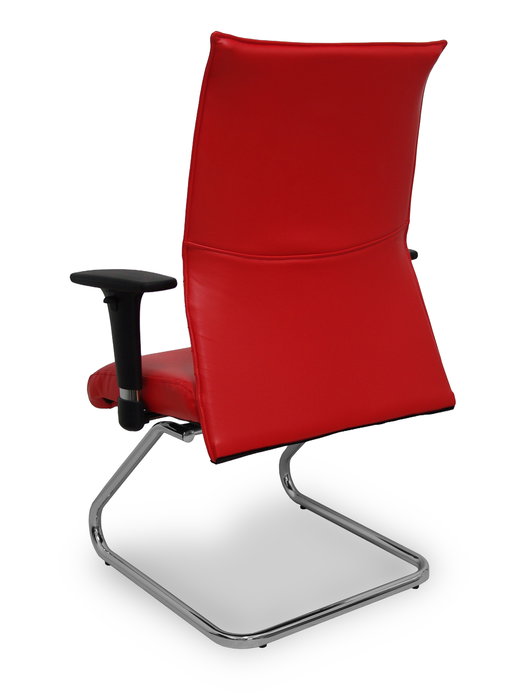 Silla Albacete confidente tapizada con Similpiel color Rojo. Brazos 1D y No aplica Silla Albacete confidente tapizada con Similpiel color Rojo. Brazos 1D y No aplica