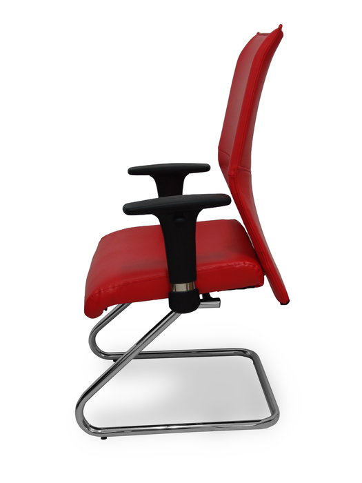 Silla Albacete confidente tapizada con Similpiel color Rojo. Brazos 1D y No aplica Silla Albacete confidente tapizada con Similpiel color Rojo. Brazos 1D y No aplica