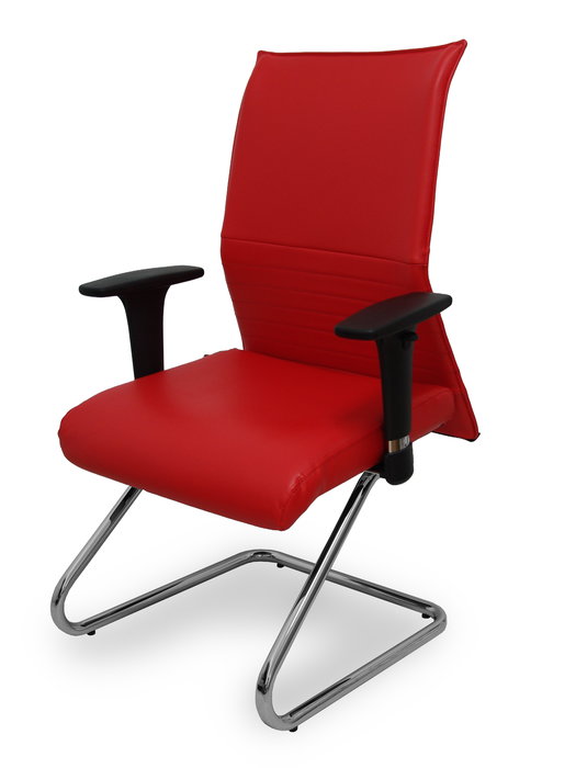 Silla Albacete confidente tapizada con Similpiel color Rojo. Brazos 1D y No aplica Silla Albacete confidente tapizada con Similpiel color Rojo. Brazos 1D y No aplica