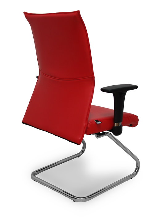 Silla Albacete confidente tapizada con Similpiel color Rojo. Brazos 1D y No aplica Silla Albacete confidente tapizada con Similpiel color Rojo. Brazos 1D y No aplica