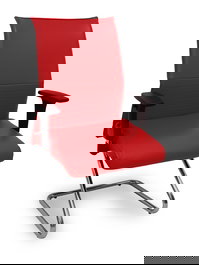 Silla Albacete confidente tapizada con Similpiel color Rojo. Brazos 1D y No aplica