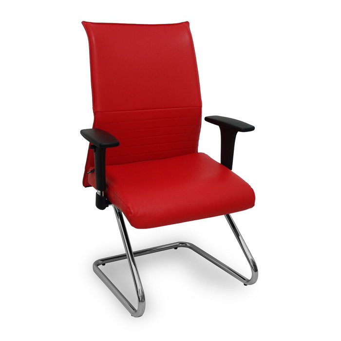 PIQUERAS Y CRESPO Silla Albacete Confidente Rojo Similpiel con Brazos 1D PIQUERAS Y CRESPO Silla Albacete Confidente Rojo Similpiel con Brazos 1D