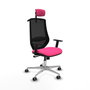 PIQUERAS Y CRESPO Silla de oficina Mardos con mecanismo Sincro, Rosa y Negro