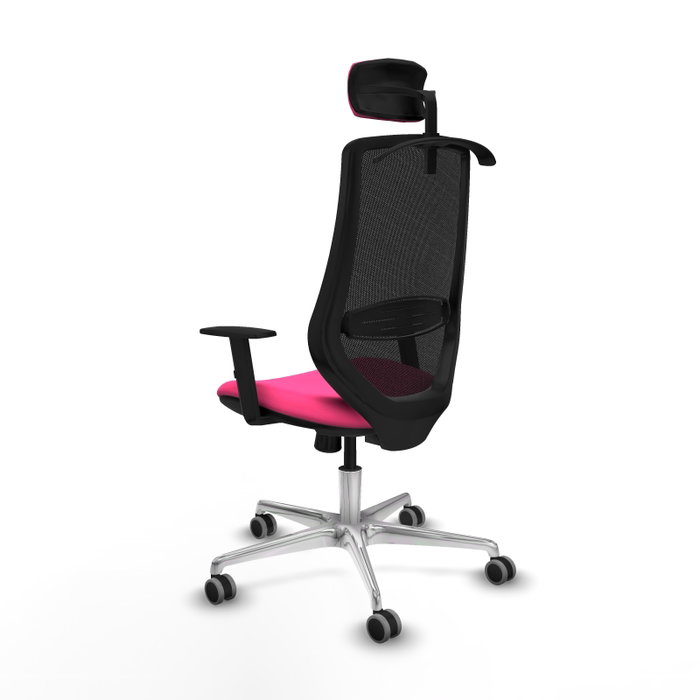 PIQUERAS Y CRESPO Silla de oficina Mardos con mecanismo Sincro, Rosa y Negro