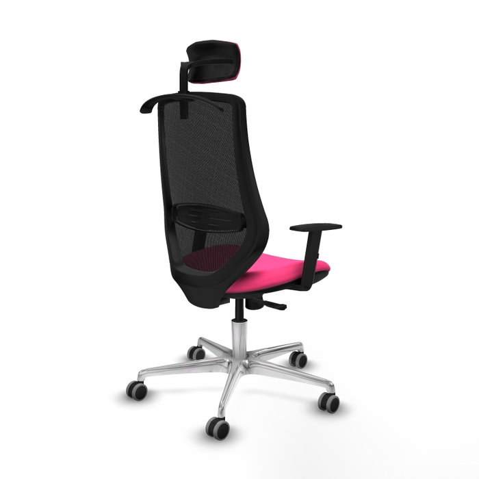 PIQUERAS Y CRESPO Silla de oficina Mardos con mecanismo Sincro, Rosa y Negro