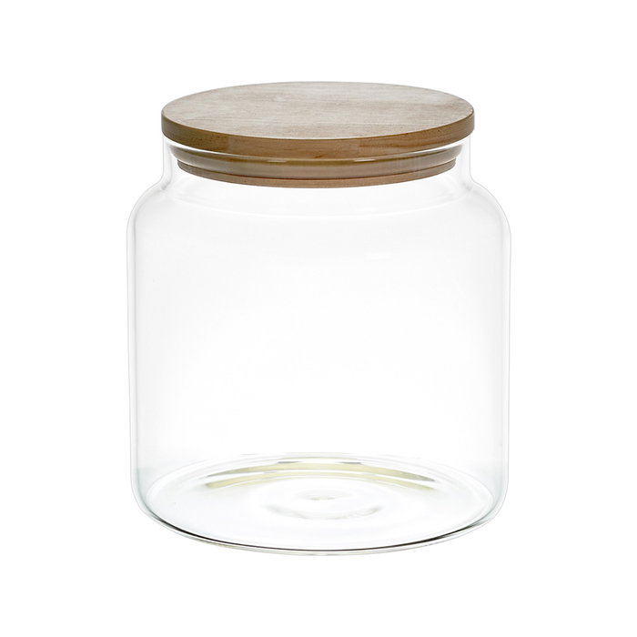 Cook Concept Bote de Cristal de 1,9 L con Tapa de Madera de Pino Cook Concept Bote de Cristal de 1,9 L con Tapa de Madera de Pino