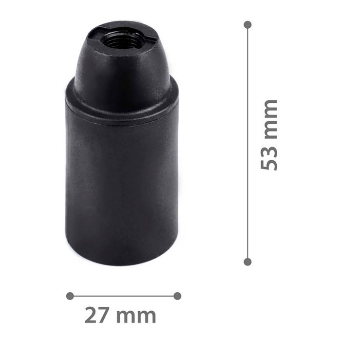 Arditi Portalámparas Termoplástico Liso E14 Negro Ø27 x 53 mm