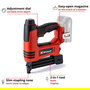 Einhell TE-CN 18 Li Solo - Grapadora Neumática Inalámbrica a Batería de 18V Litio, para Grapas y Clavos, con Cargador y 300 Uñas Incluidas