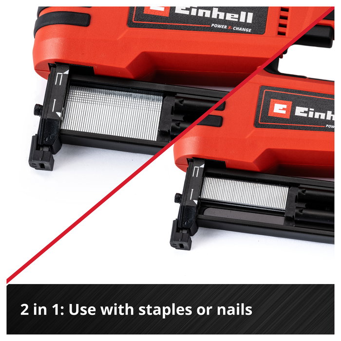 Einhell TE-CN 18 Li Solo - Grapadora Neumática Inalámbrica a Batería de 18V Litio, para Grapas y Clavos, con Cargador y 300 Uñas Incluidas Einhell TE-CN 18 Li Solo - Grapadora Neumática Inalámbrica a Batería de 18V Litio, para Grapas y Clavos, con Cargador y 300 Uñas Incluidas
