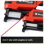 Einhell TE-CN 18 Li Solo - Grapadora Neumática Inalámbrica a Batería de 18V Litio, para Grapas y Clavos, con Cargador y 300 Uñas Incluidas