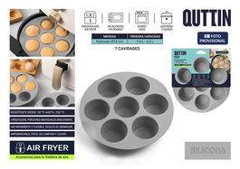 Quttin Molde Silicona 7 Huecos Air Fryer 18 x 5 cm (24 Unidades)