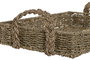 DKD Home Decor Bandeja Tropical Set de 2 en Seagrass y Metal Natural 35 x 15 x 50 cm