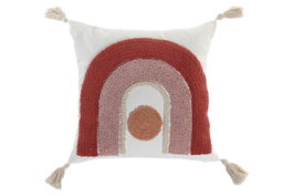 DKD Home Decor Cojín de Poliéster con Aplicaciones Blanco (Pack de 2)