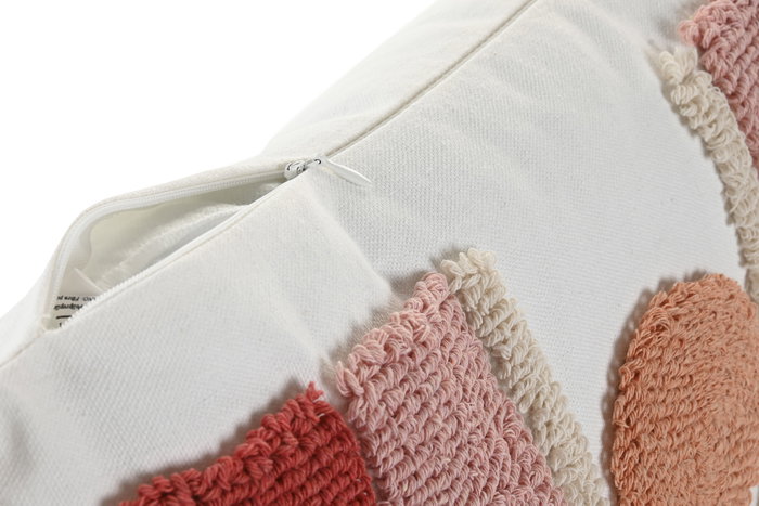 DKD Home Decor Cojín de Poliéster con Aplicaciones Blanco (Pack de 2)