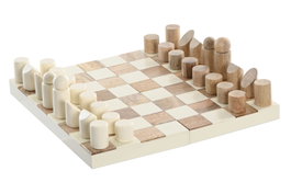 DKD Home Decor Set de Ajedrez de Resina y Madera 30,5x30,5x3 cm
