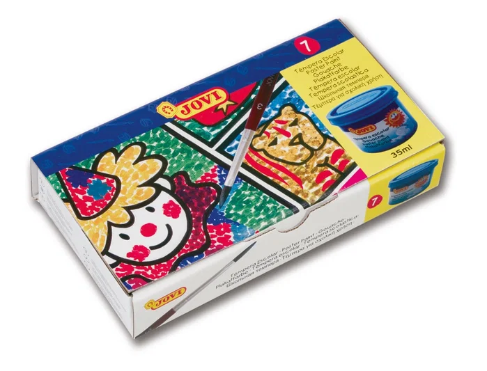 Jovi Estuche Témpera Escolar 7 Botes 35 mL con Pincel Surtido