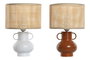 DKD Home Decor Lámpara Sobremesa Moderno Blanco Terracota 22 x 33 x 22 cm (2 Unidades)