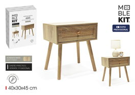 Inde Mesita De Noche Auxiliar Madera 42,5 cm alto x 32,6 cm largo x 8,7 cm ancho (2 Unidades)