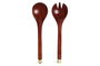 DKD Home Decor Utensilios Glam Metal Makers 2023 Marron Dorado Acacia Aluminio Set 2 piezas 32 x 8 x 2 cm