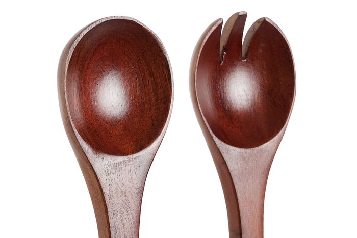 DKD Home Decor Utensilios Glam Metal Makers 2023 Marron Dorado Acacia Aluminio Set 2 piezas 32 x 8 x 2 cm