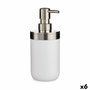Dispensador de Jabón Berilo Blanco Plateado Plástico 350 ml 8 x 17 x 9 cm 9 x 17 x 8 cm (6 Unidades)