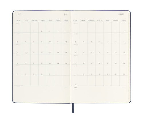 Moleskine DHB2018WN3Y26 Agenda Semanal 18 Meses (Julio 2025-Diciembre 2026) Tapa Dura Azul Zafiro L (13x21 cm)