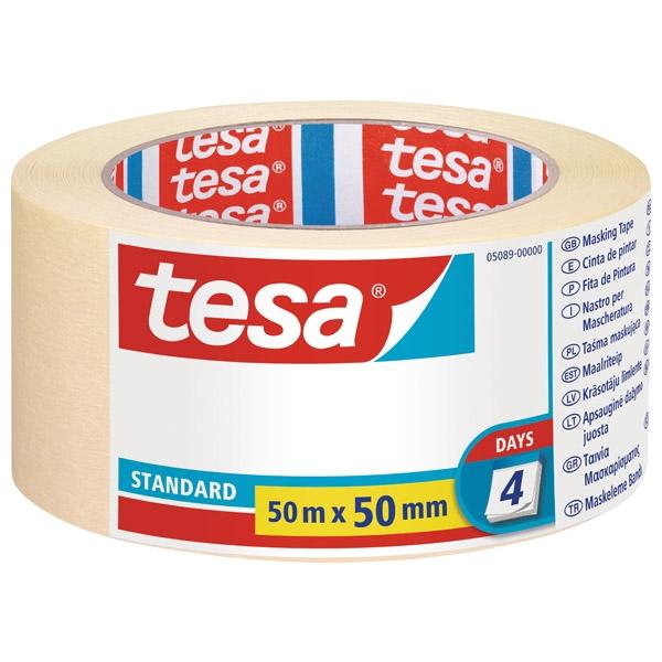 TESA Cinta de pintor estándar para perfiles rectos 50 mm x 50 m TESA Cinta de pintor estándar para perfiles rectos 50 mm x 50 m