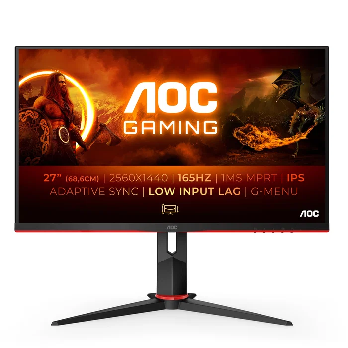 AOC Q27G2S/EU Monitor Gaming 27'' QHD IPS 165Hz 1ms Negro y Rojo