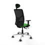 PIQUERAS Y CRESPO Silla de oficina Motilla con mecanismo Sincro/Traslack Verde y Negro