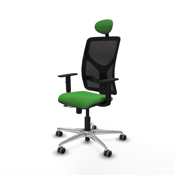 PIQUERAS Y CRESPO Silla de oficina Motilla con mecanismo Sincro/Traslack Verde y Negro