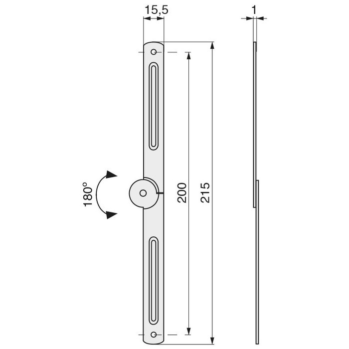 MICEL Bisagra Compás para Caballete 215x15,5x1mm Acero para Estabilidad en Estructuras Plegables