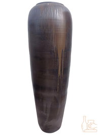 DKD Home Decor Ánfora de Cerámica Vidriada Marrón Oscuro