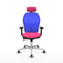PIQUERAS Y CRESPO Silla de oficina Jorquera Rosa y Azul