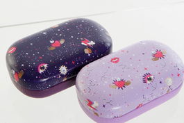 DKD Home Decor Estuche Lentillas Lila Rosa Moderno 5.7 x 3 x 9.6 cm (12 Unidades)