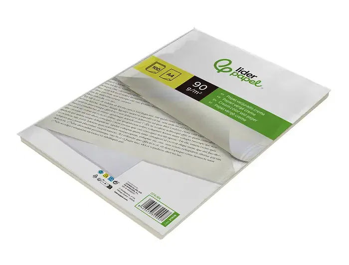 Liderpapel Papel Verjurado A4 90g/m2 Crema Paquete de 100 Hojas Liderpapel Papel Verjurado A4 90g/m2 Crema Paquete de 100 Hojas