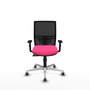 PIQUERAS Y CRESPO Silla de oficina Yunquera con mecanismo Sincro, Rosa y Negro