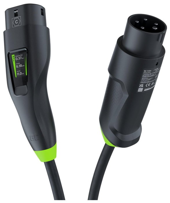 Green Cell Habu EV-Ladestation 7m 2-in-1 11kw Black Green Cell Habu EV-Ladestation 7m 2-in-1 11kw Black