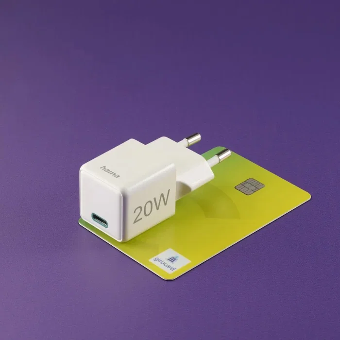 Hama 00201980 Cargador Rápido USB-C de 20W con Power Delivery y Quick Charge 3.0, Blanco, Compacto, Compatible con iPhone 11/12/13/14/15, Smartphones, Tablets y Más