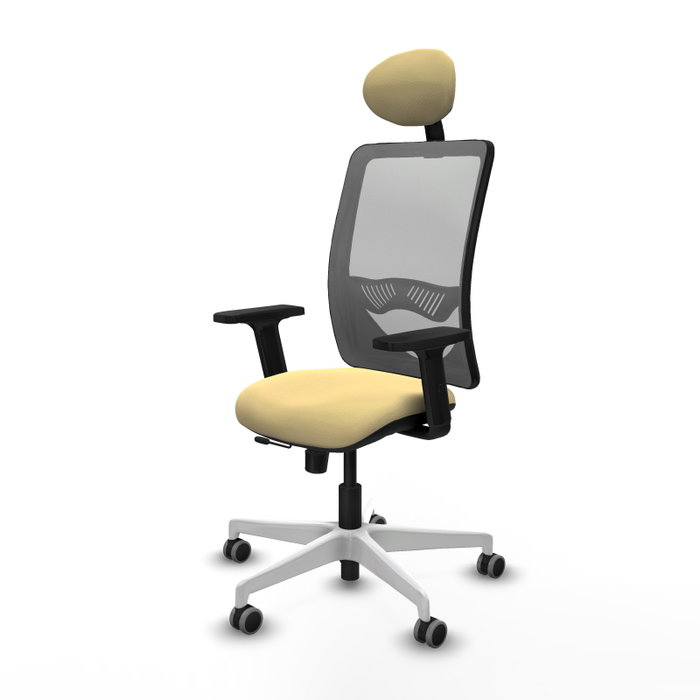 PIQUERAS Y CRESPO Silla de oficina Zulema con mecanismo Sincro/Traslack, Crema y Gris PIQUERAS Y CRESPO Silla de oficina Zulema con mecanismo Sincro/Traslack, Crema y Gris