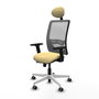 PIQUERAS Y CRESPO Silla de oficina Zulema con mecanismo Sincro/Traslack, Crema y Gris