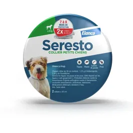 Seresto Collar Antiparasitario Perros Pequeños X2, Protección 7-8 Meses contra Pulgas y Garrapatas, Reduce Riesgo Leishmaniasis
