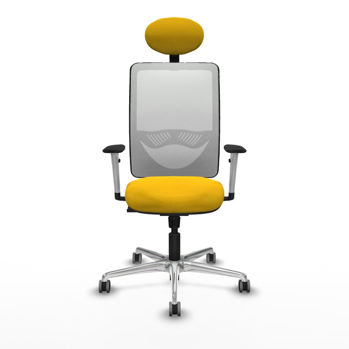 PIQUERAS Y CRESPO Silla de oficina Zulema con Mecanismo Sincro Amarillo y Blanco